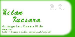 milan kucsara business card